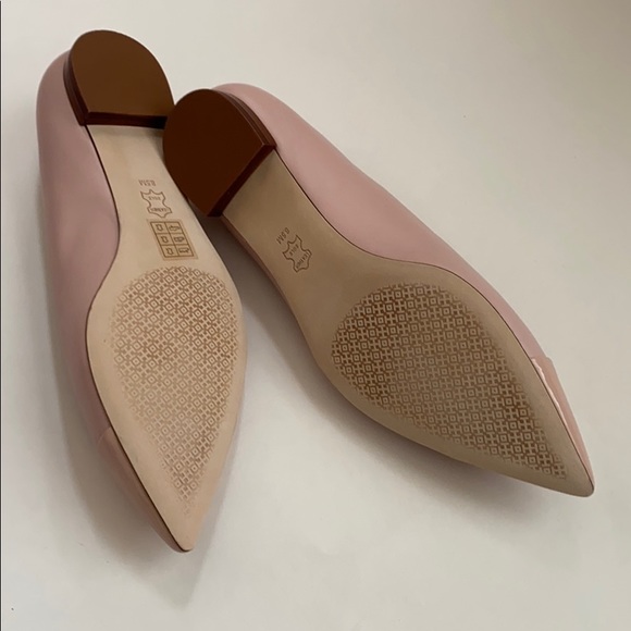 Tory Burch Everly Pointed Toe Leather Flats Pink - Picture 6 of 10